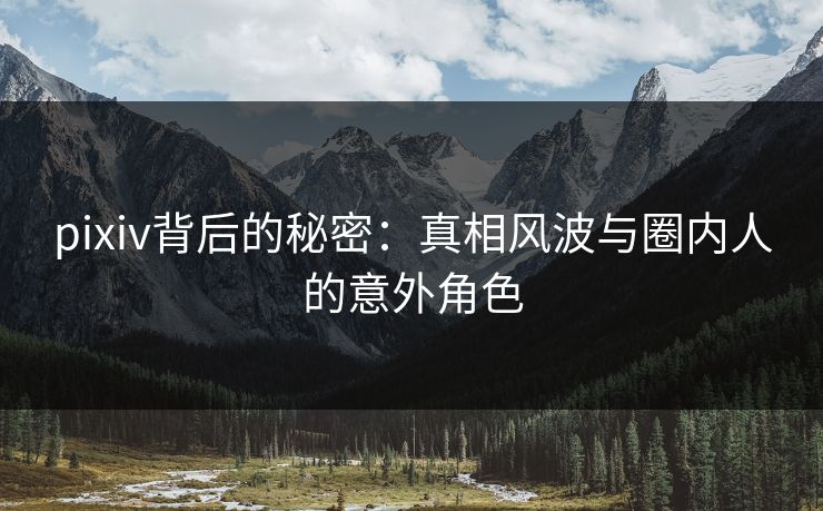 pixiv背后的秘密：真相风波与圈内人的意外角色